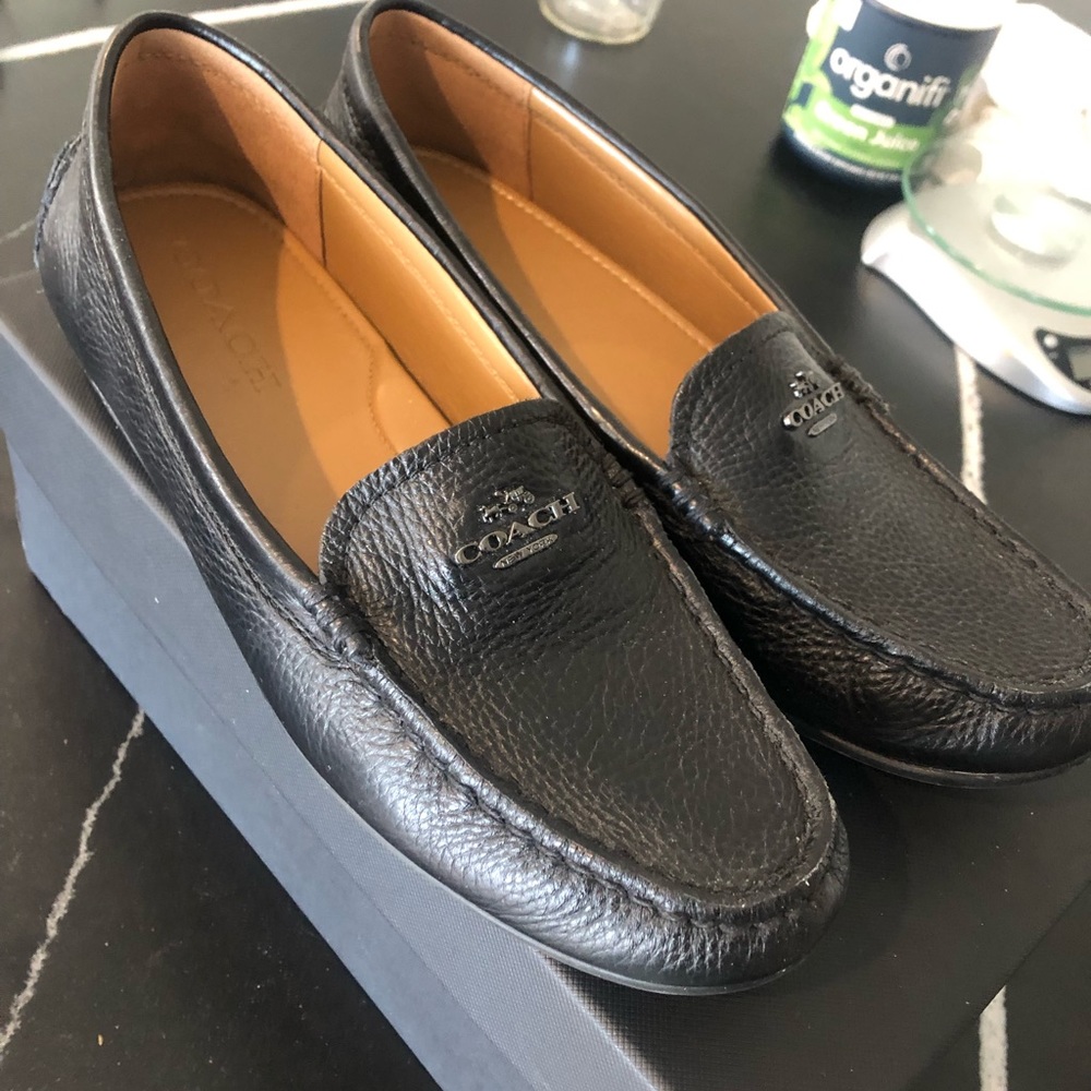 Coach Mary Lockup Driver Leather Loafers - 8 - Great condition - Black